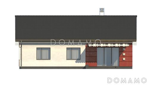 Проект классического одноэтажного дома из газобетона адаптированный для сейсмозоны с тремя спальнями и светлой гостиной / Фасад 3
