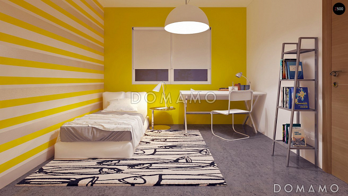 Проект небольшого двухэтажного дома из кирпича с тремя спальнями и балконом