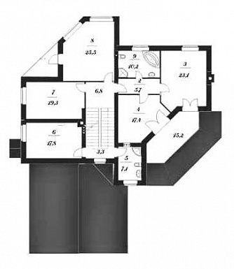 Проект дома 2 этажа с мансардой / План 2 этажа