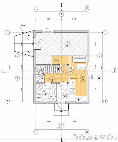 Проект каркасного дома для прислуги / План 1 этажа