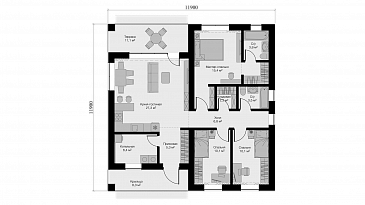 Квадра П S Моно / План 1 этажа