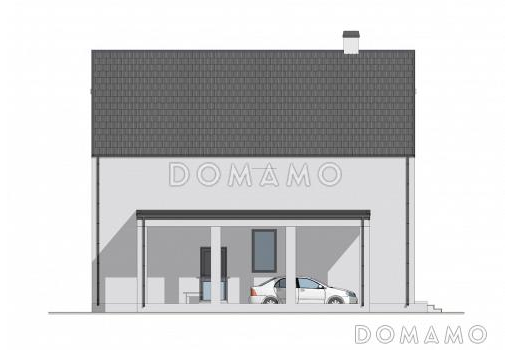 Проект двухэтажного дома в стиле барнхаус с 4 спальнями, вторым светом, крытой террасой и автонавесом / Фасад 2