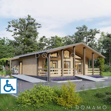 Дом, адаптированный для маломобильных людей, 10х10м. Дк-189