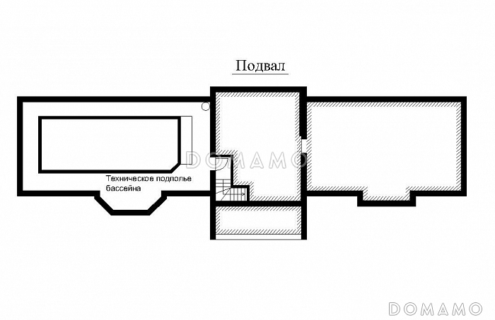 Проект отдельностоящего здания с бассейном, игровой и спортивным залом / План цокольного этажа