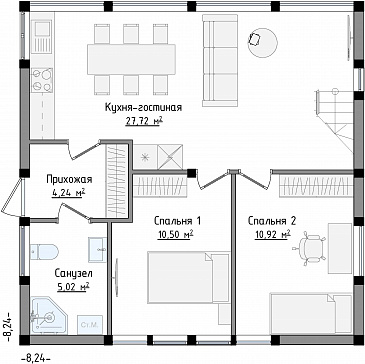 SCANDI 76 / План 1 этажа