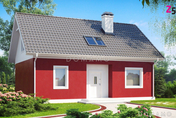 Проект простого одноэтажного мансардного дома из газобетона с тремя спальнями и индивидуальными гардеробными 