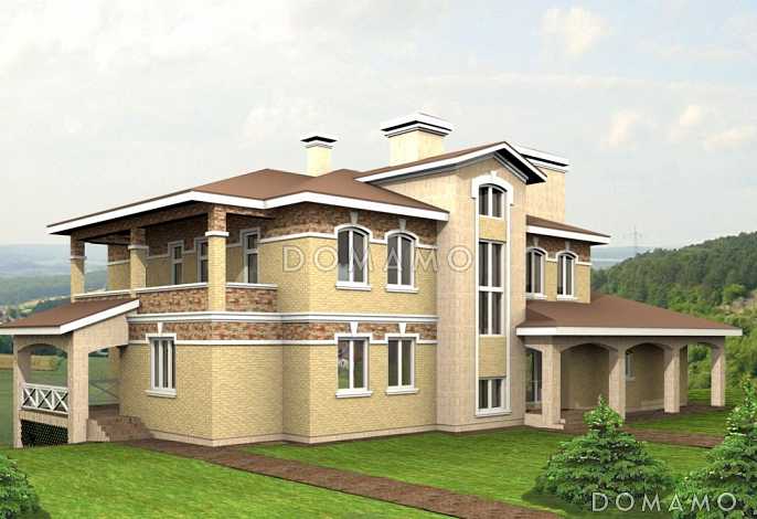 Проект двухэтажного дома с колоннами