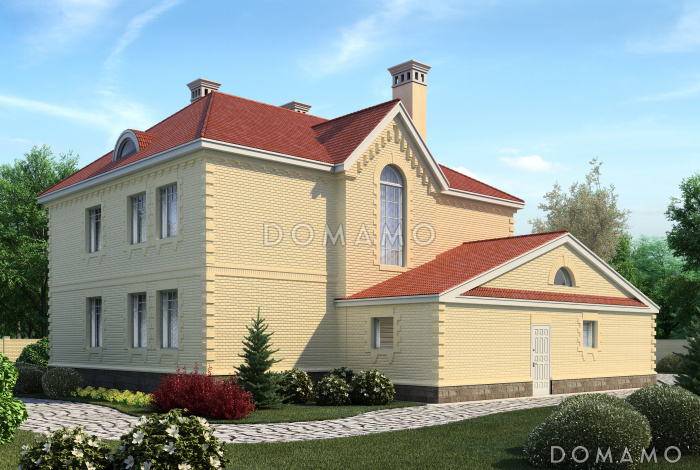 Проект дома с гаражом на одну машину и бильярдной