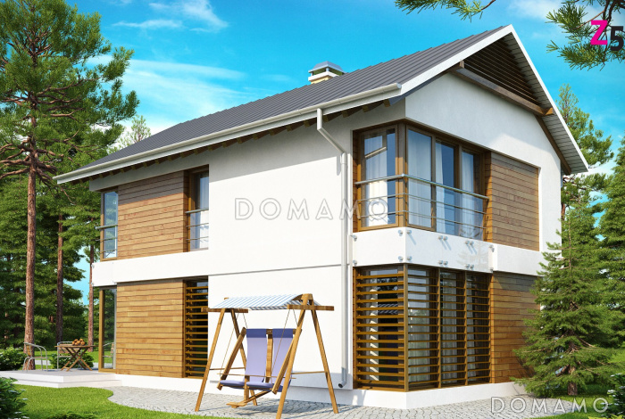 Проект компактного двухэтажного дома из кирпича с тремя спальнями