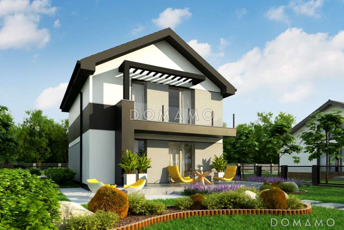 Проект компактного двухэтажного дома из кирпича современного дизайна