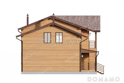 Проект дома с мансардой и верандой / Фасад 3