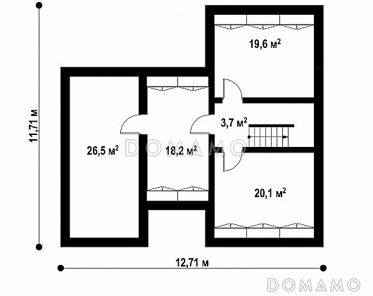 Проект загородного дома с подвалом, гаражом, террасой, балконом / План цокольного этажа
