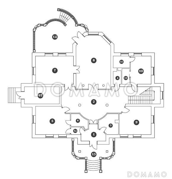 Проект дома с двойным светом / План 1 этажа