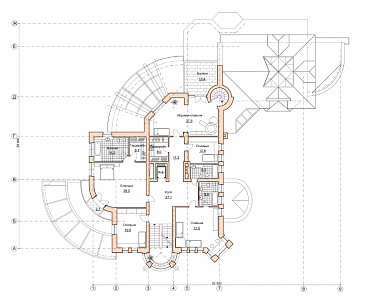 Проект коттеджа с бассейном и зимним садом в стиле северного модерна / План 3 этажа