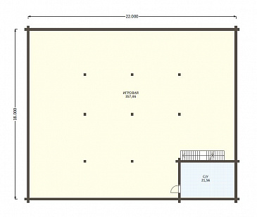 Проект роскошного дома из клееного бруса с бассейном и огромной гостиной / План мансардного этажа