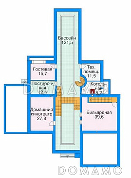 Проект в современном стиле / План цокольного этажа