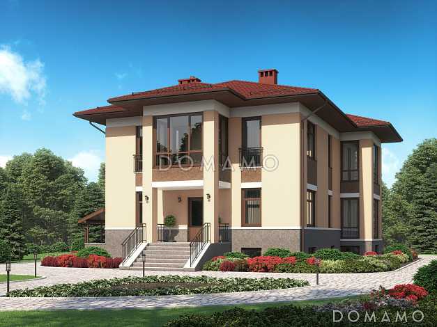 Проект кирпичного трехэтажного особняка