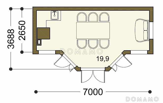 Проект беседки в стиле Петровского барокко / План 1 этажа