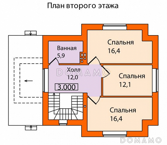 Проект дома из SIP панелей с простой и удобной планировкой / План мансардного этажа