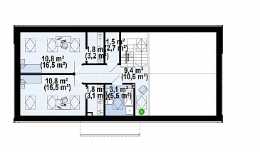 Проект загородного дома со вторым светом, гаражом, гостевой с санузлом на первом этаже / План мансардного этажа