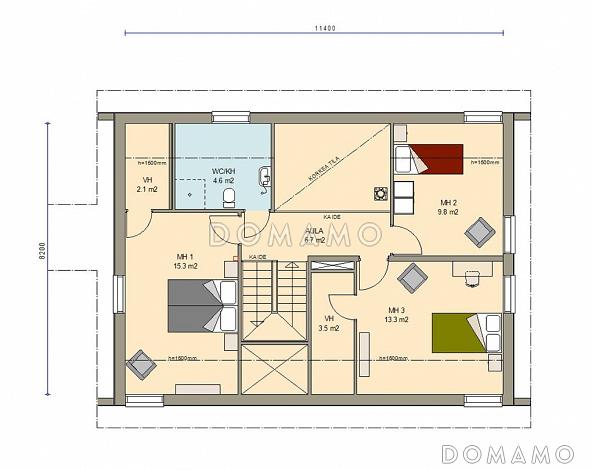 Проект небольшого дома / План мансардного этажа
