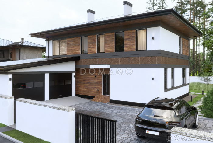 Проект двухэтажного дома с большими спальнями, гостевой комнатой и просторной гостиной