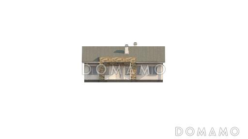 Проект простого компактного одноэтажного дома из газобетона с тремя спальнями / Фасад 4