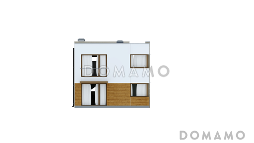 Проект двухэтажного дома из газобетона в стиле кубизм со спальной зоной на втором этаже / Фасад 2