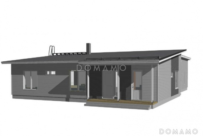 Проект современного каркасного дома с односкатной крышей
