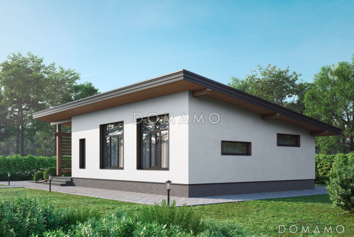 Проект небольшого дома с одной спальней и парной