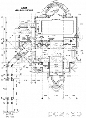 Проект оздоровительного комплекса  / План цокольного этажа