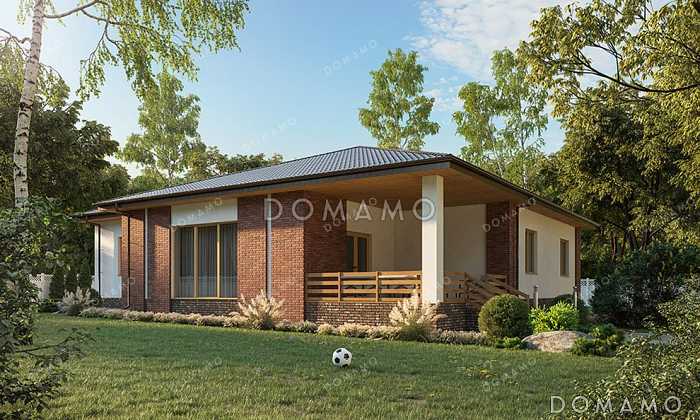 Проект одноэтажного дома со встроенным гаражом