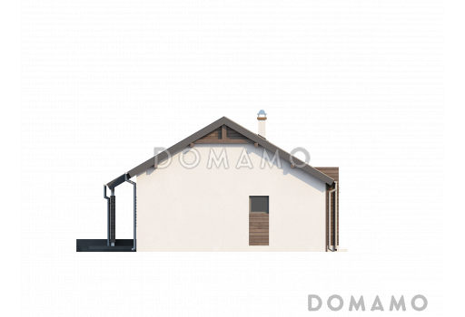 Проект одноэтажного дома из газобетона с современными фасадами и эркерами / Фасад 3