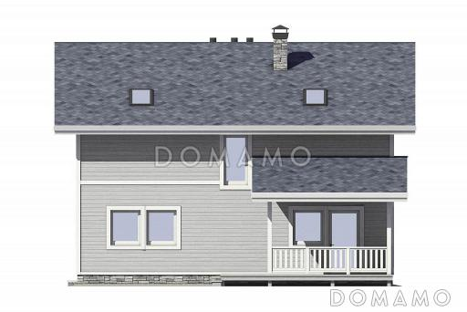 Проект дома с просторной террасой / Фасад справа