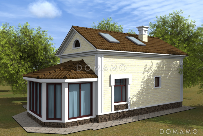 Проект бани с верандой и гостевой комнатой