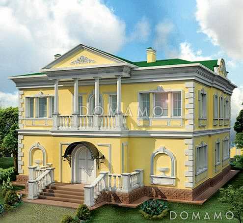 Проект двухэтажного дома в классическом стиле
