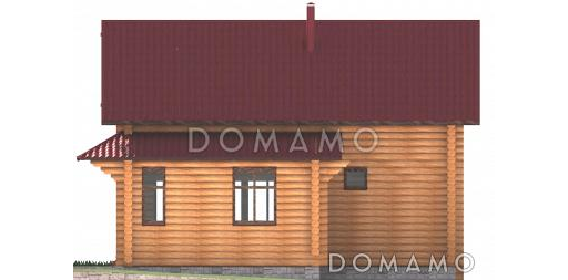 Проект бани с бассейном и жилой комнатой / Фасад 3