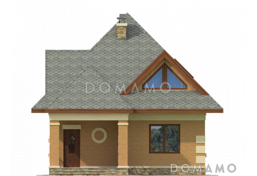 Проект дома из газобетона с многощипцовой крышей / Фасад 2