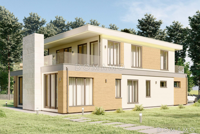 Проект эргономичного дома с гаражом на две машины S-258