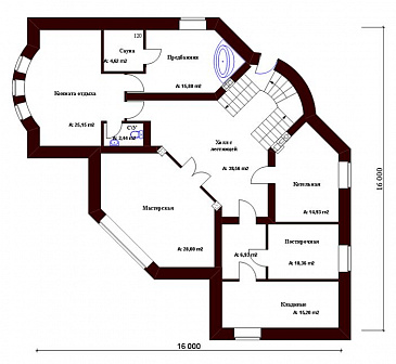 Проект кирпичного дома / План цокольного этажа