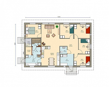 Проект современного дома с пятью спальнями / План 1 этажа