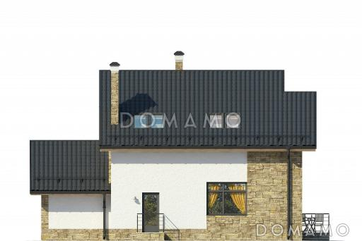 Загородный дом с кухней-столовой, сауной, спальней на первом этаже, террасой / Фасад 3