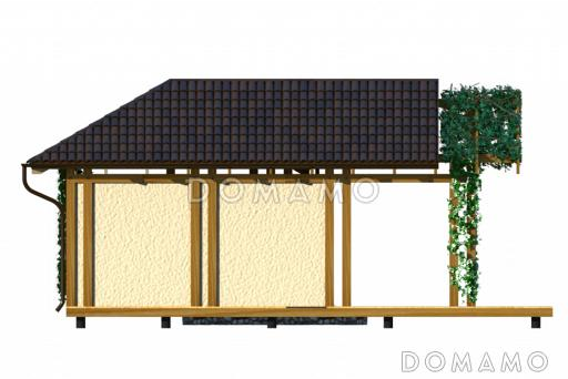 Проект г образной беседки с открытой террасой / Фасад 2