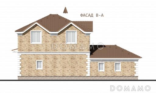 Проект двухэтажного помещения бассейна с двумя спальнями и гаражом / Фасад 1