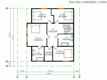 Каркасный дом "Лангсдорф" / План 2 этажа
