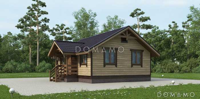 Проект одноэтажного дома 6х9 из клееного бруса