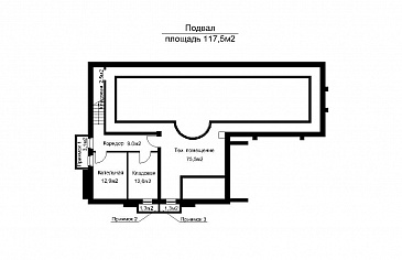 Проект отдельностоящего бассейна круглогодичного использования  / План цокольного этажа