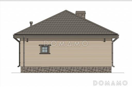 Проект компактной бани из газобетона с комнатой отдыха / Фасад 3