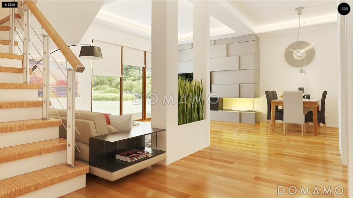 Проект компактного одноэтажного мансардного дома из кирпича с кабинетом и тремя спальнями