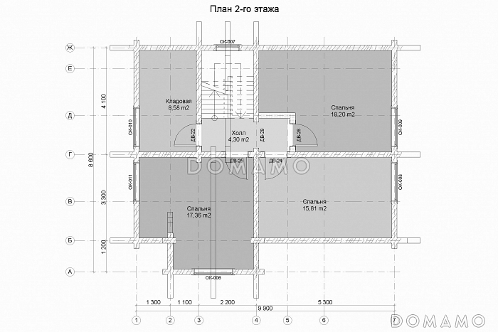 Проект дома с самой популярной планировкой / План мансардного этажа